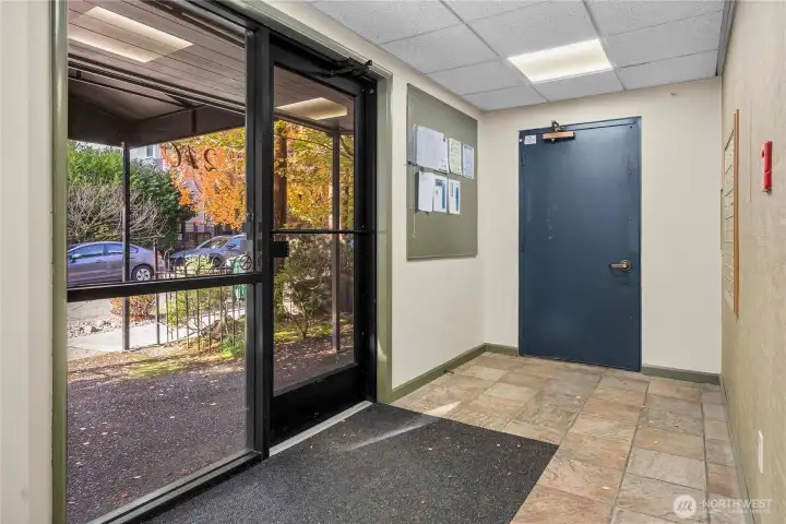 Secure entrance to 210 Boylston