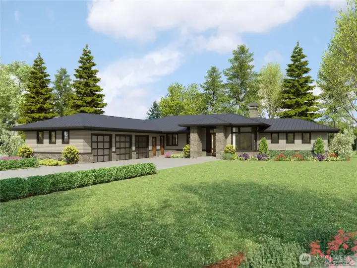 Architects rendering.  Builder has made changes to the exterior elevation.