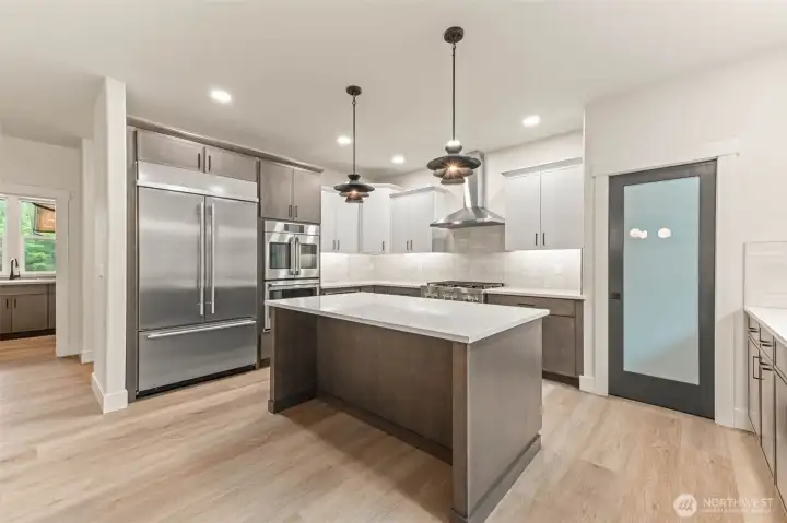 Notice the 42-inch built-in refrigerator