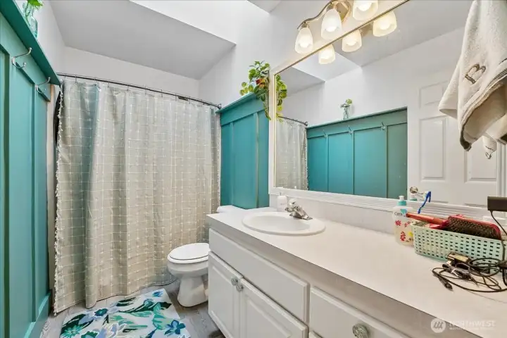 Guest bathroom with skylight