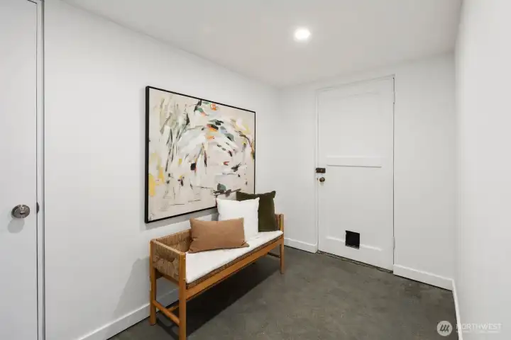 Mudroom off of garage