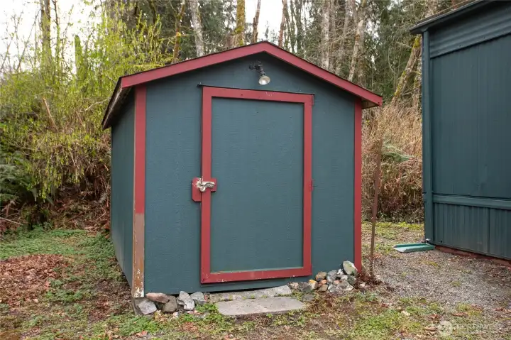 Shed with ample storage space.