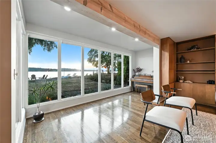Living room with staged furnishings, now removed.