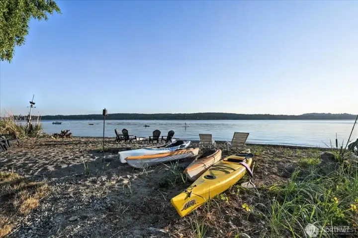 Beach activities abound.