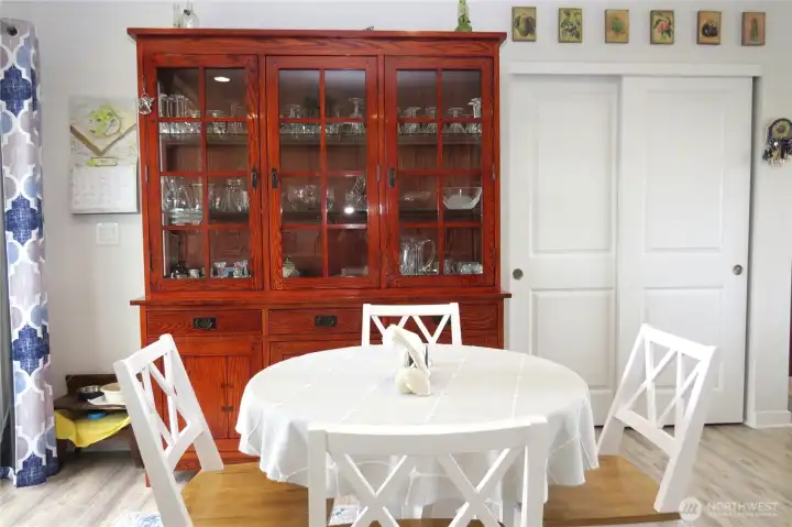 To the right of the dining room is your very own pantry for kitchen storage!