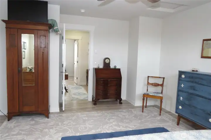 Primary bedroom is quite large and has plenty of room for decorating!