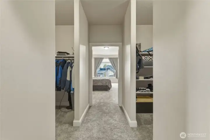Primary suite - dual walk-in closets