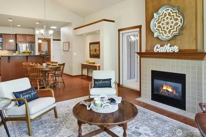 A gas fireplace to create that special ambiance!