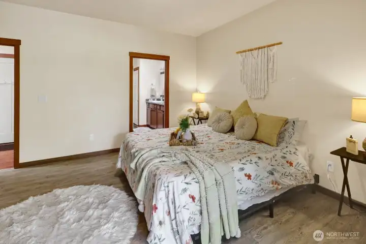 The primary suite includes a spacious en suite....