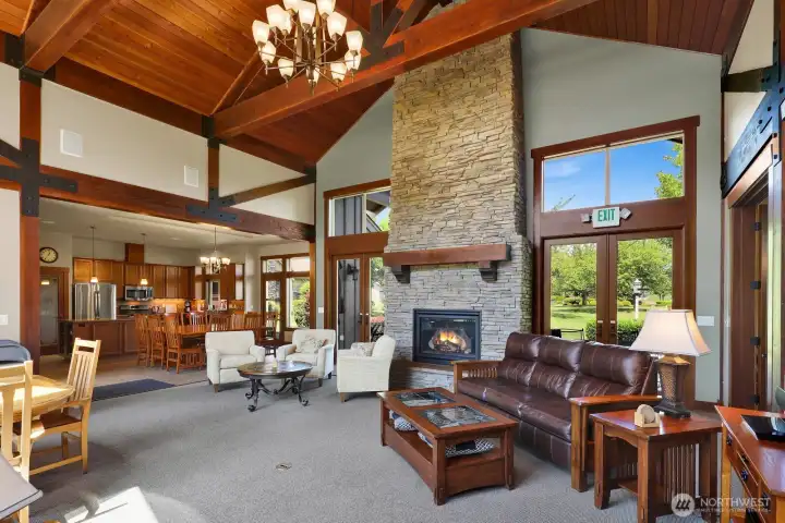 Features include vaulted ceilings and a gas fireplace.