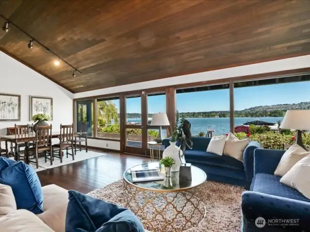 Oak hardwood floors, vertical grain fir, and warm cedar vaulted ceilings infuse this light-filled home with both warmth and character.