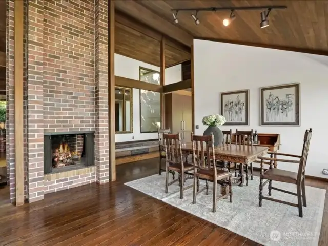 Entertain a crowd in this expansive dining room.