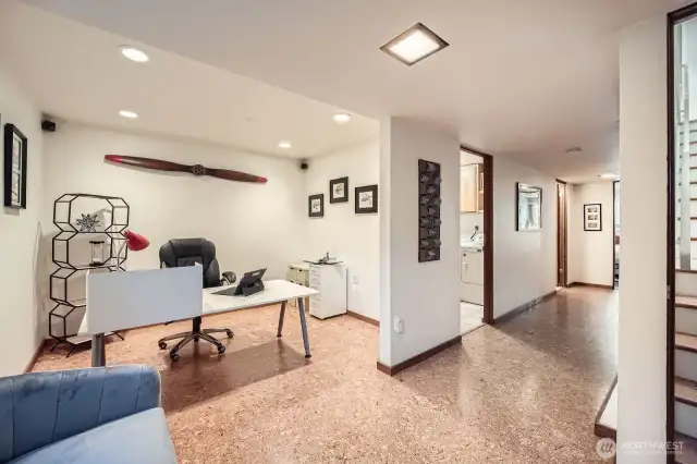 A view of one of the fully renovated lower levels