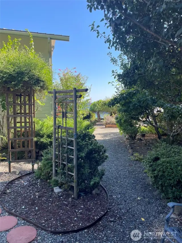 view in between house and detached garage