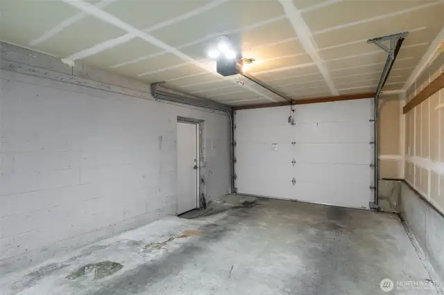 The attached 1-car garage.