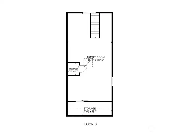 Third level loft serves as a spacious 3rd Bedroom and office.