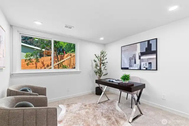 4th bedroom downstairs. Great office - off bonus room