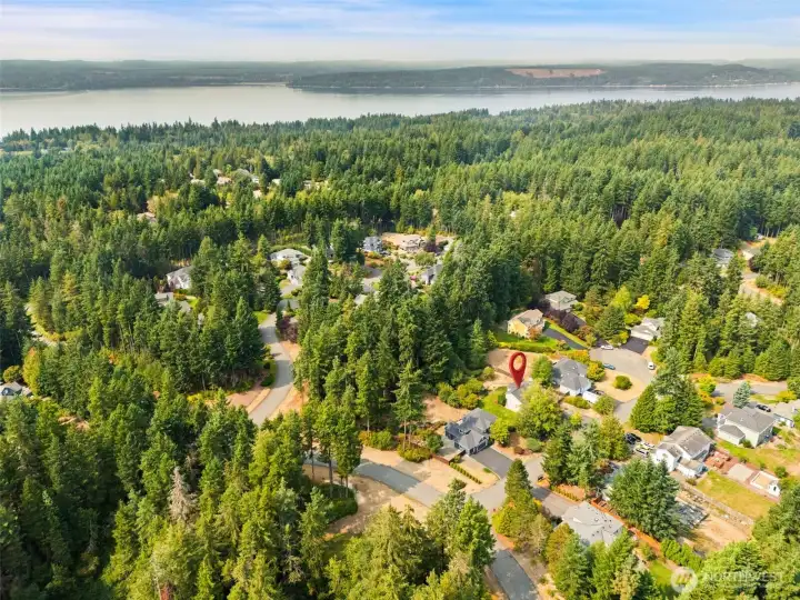 Located in a low traffic neighborhood surrounded by evergreens, just minutes to Puget Sound.