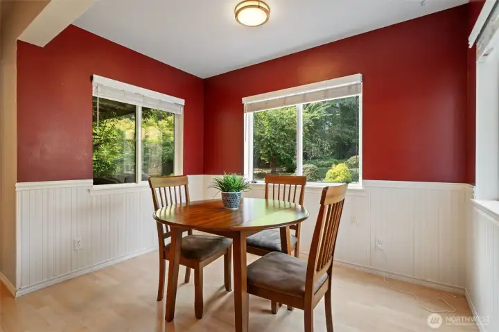 Dining room with wainscoting