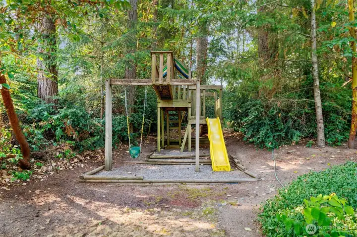 Play structure stays.