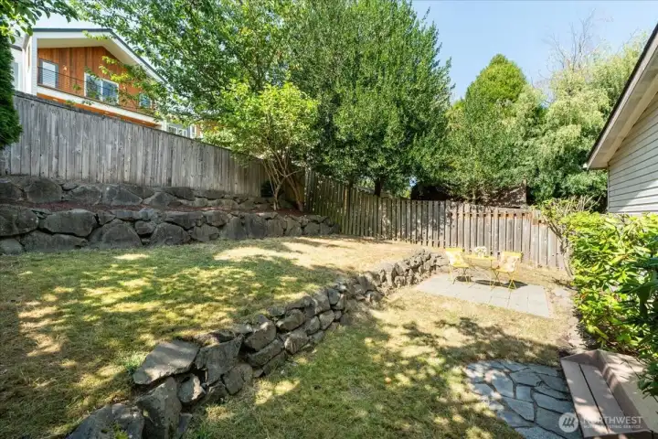 Fully fenced back yard