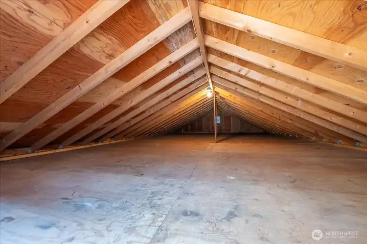 Abundant storage space in garage attic!