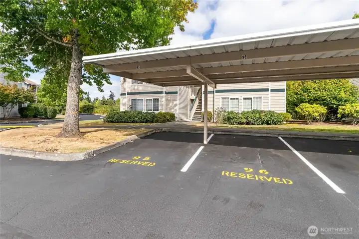 Reserved covered parking