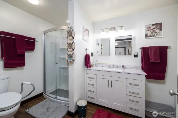 2020 remodel gutted and completely rebuilt the downstairs bathroom with separate shower and tub