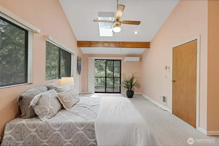 Beautiful bright skylights in upstairs bedroom