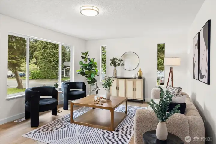 Living area with tons of natural light