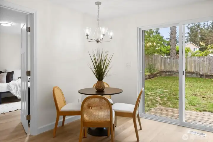 Eating area off of the kitchen