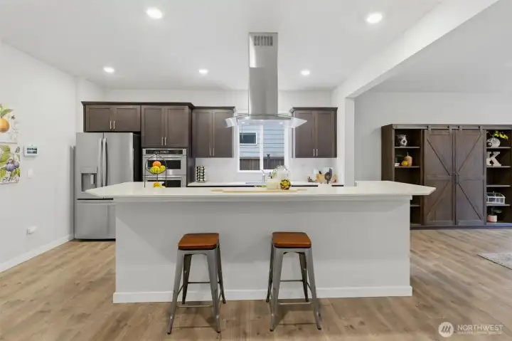 there's room for four at the island - perfect for peanut and butter sandwiches and cookies!