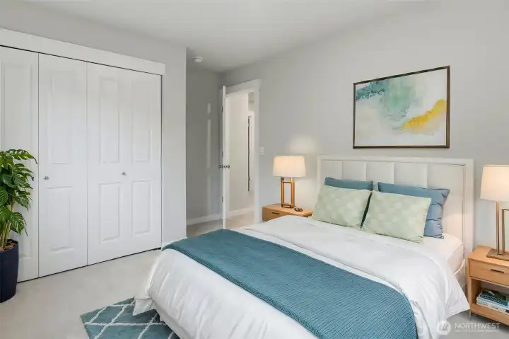 This bedroom has been virtually staged.