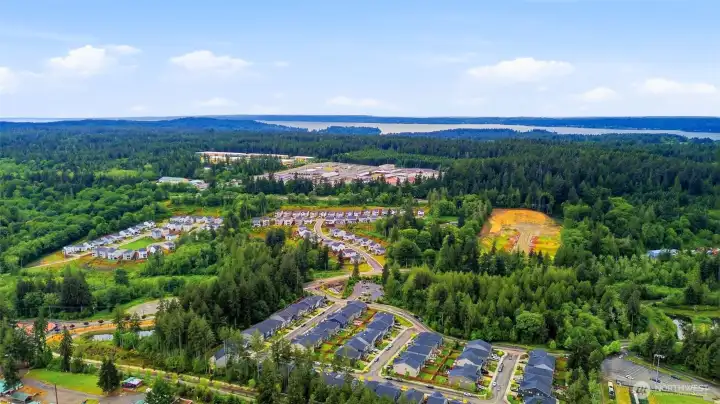 An overview of the area.  Gig Harbor North features many neighborhoods and homes, with trails going up to Costco and the YMCA.