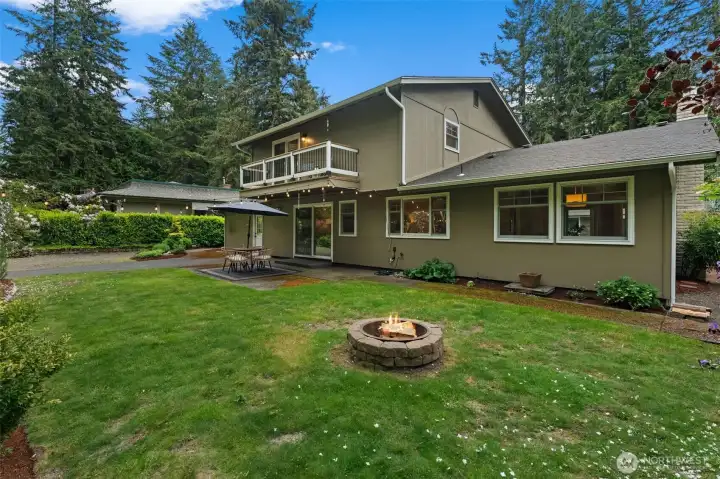 Backyard with firepit