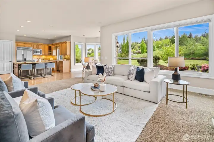 Great room opens to backyard Great room opens to backyard