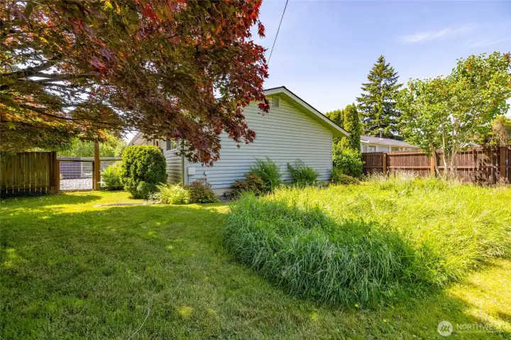 Side yard with garden space.