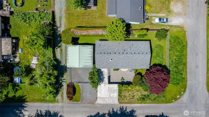 Overhead view from 5th Street.  Nice corner lot.