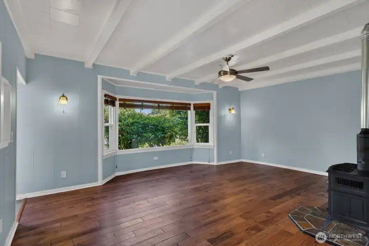New solid hickory flooring on the main floor. New solid hickory flooring on the main floor.