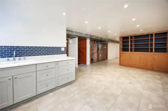 Lower level family room/kitchen.