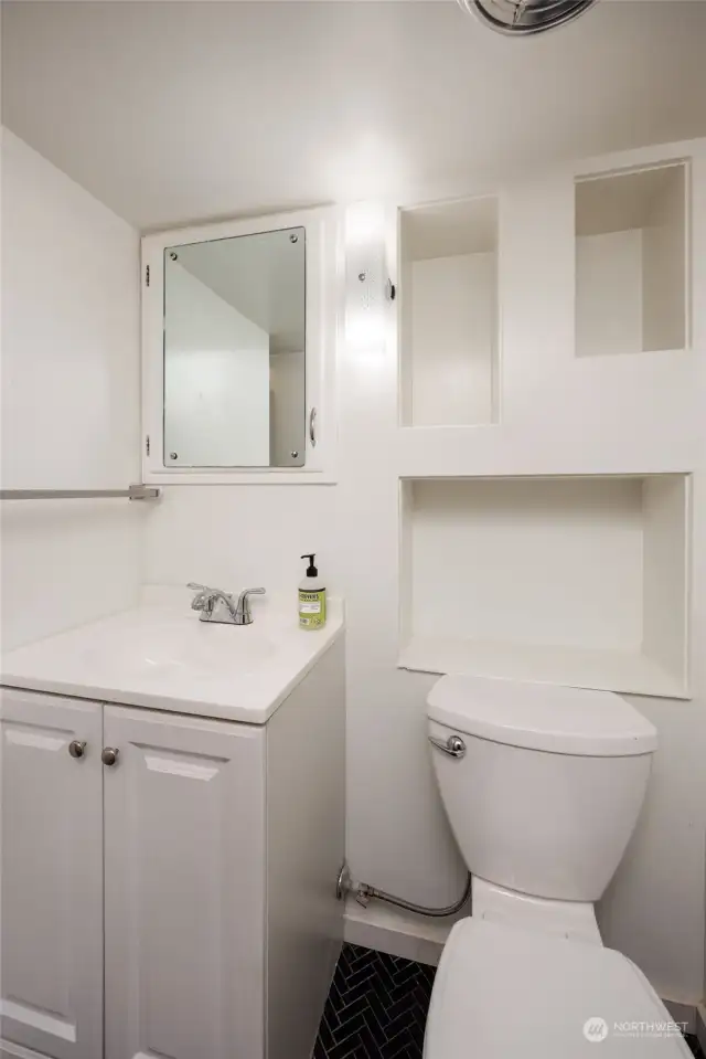 Updated lower level 3/4 bathroom.