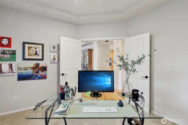 Home Office looking out towards Kitchen and Living Room