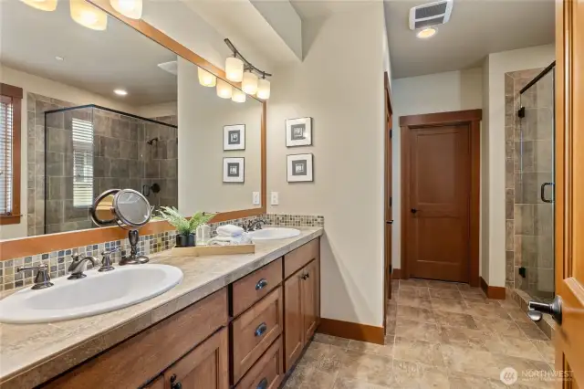 Primary ensuite with private toilet and nice sized closet.