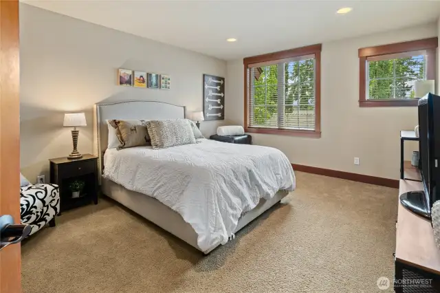 The generous sized bedroom two is on the front of the home and is upstairs.