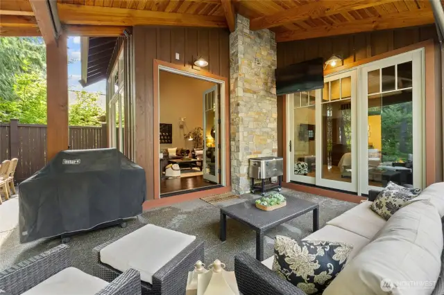 Access the beautiful covered patio from the great room or primary suite.