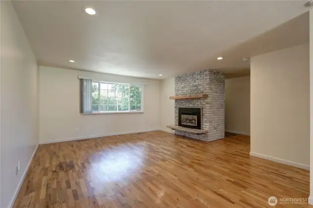 Large living room. Beautiful Hardwood floors