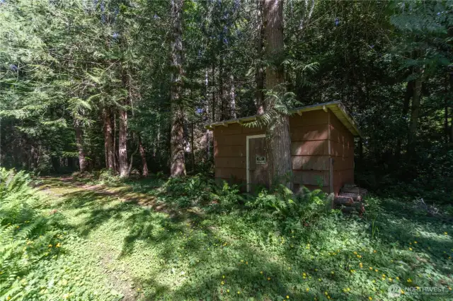 Rustic woodshed.