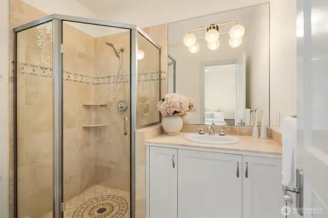 Bathroom in lower level bedroom suite