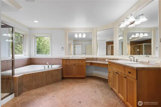 The spa-inspired primary bath is your personal retreat for daily relaxation and luxury.