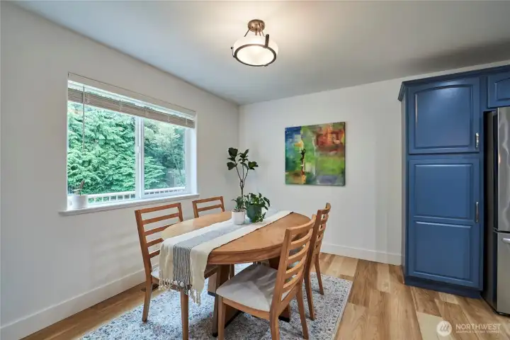 A look at the spacious informal dining area adjacent to the kitchen.